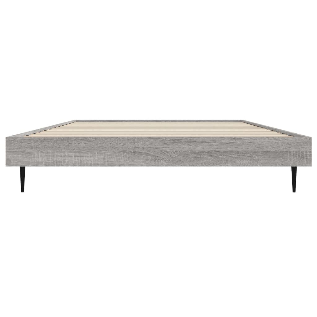 Bedframe bewerkt hout grijs sonoma eikenkleurig 90x190 cm Bedden & bedframes | Creëer jouw Trendy Thuis | Gratis bezorgd & Retour | Trendy.nl