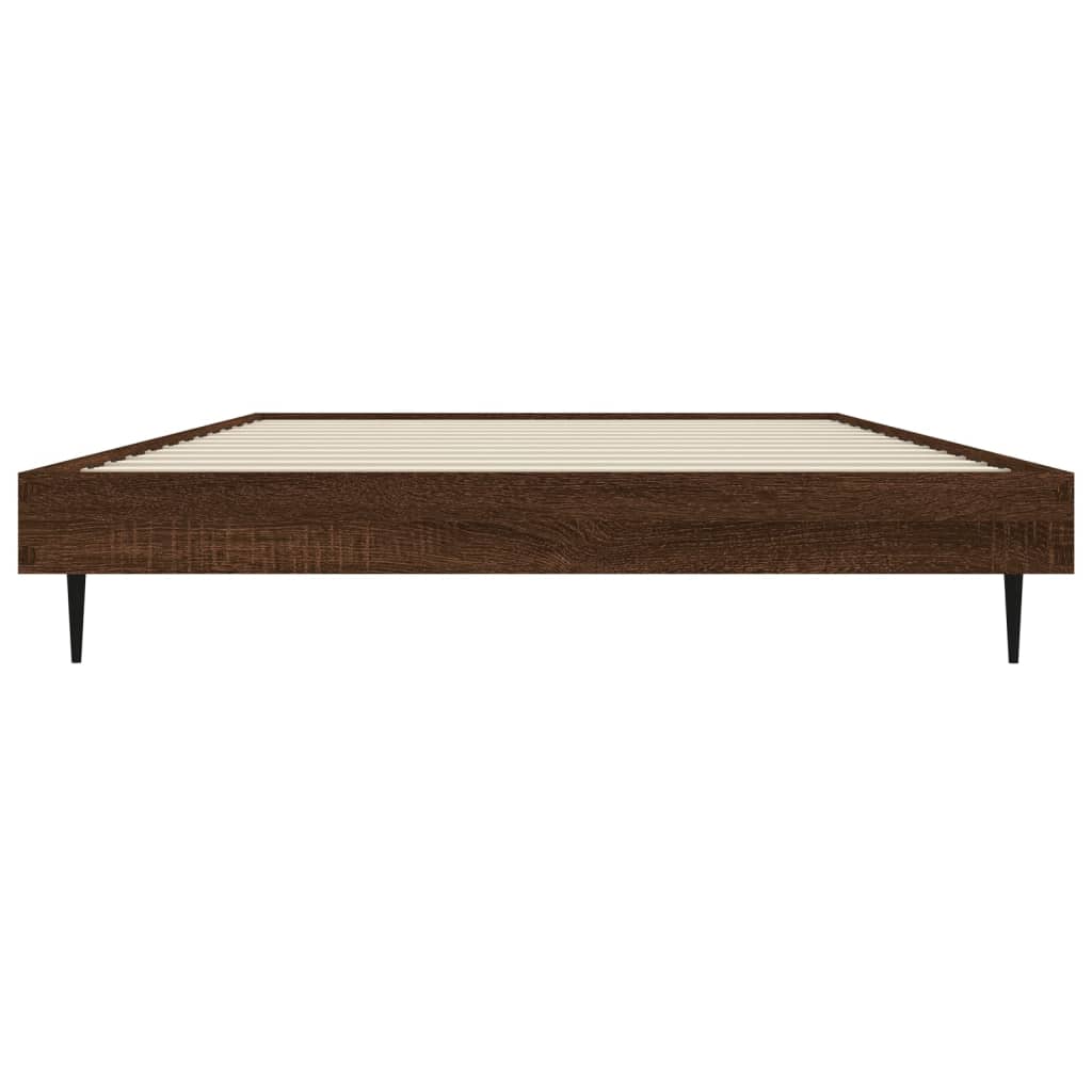 Bedframe bewerkt hout bruin eikenkleur 90x190 cm Bedden & bedframes | Creëer jouw Trendy Thuis | Gratis bezorgd & Retour | Trendy.nl