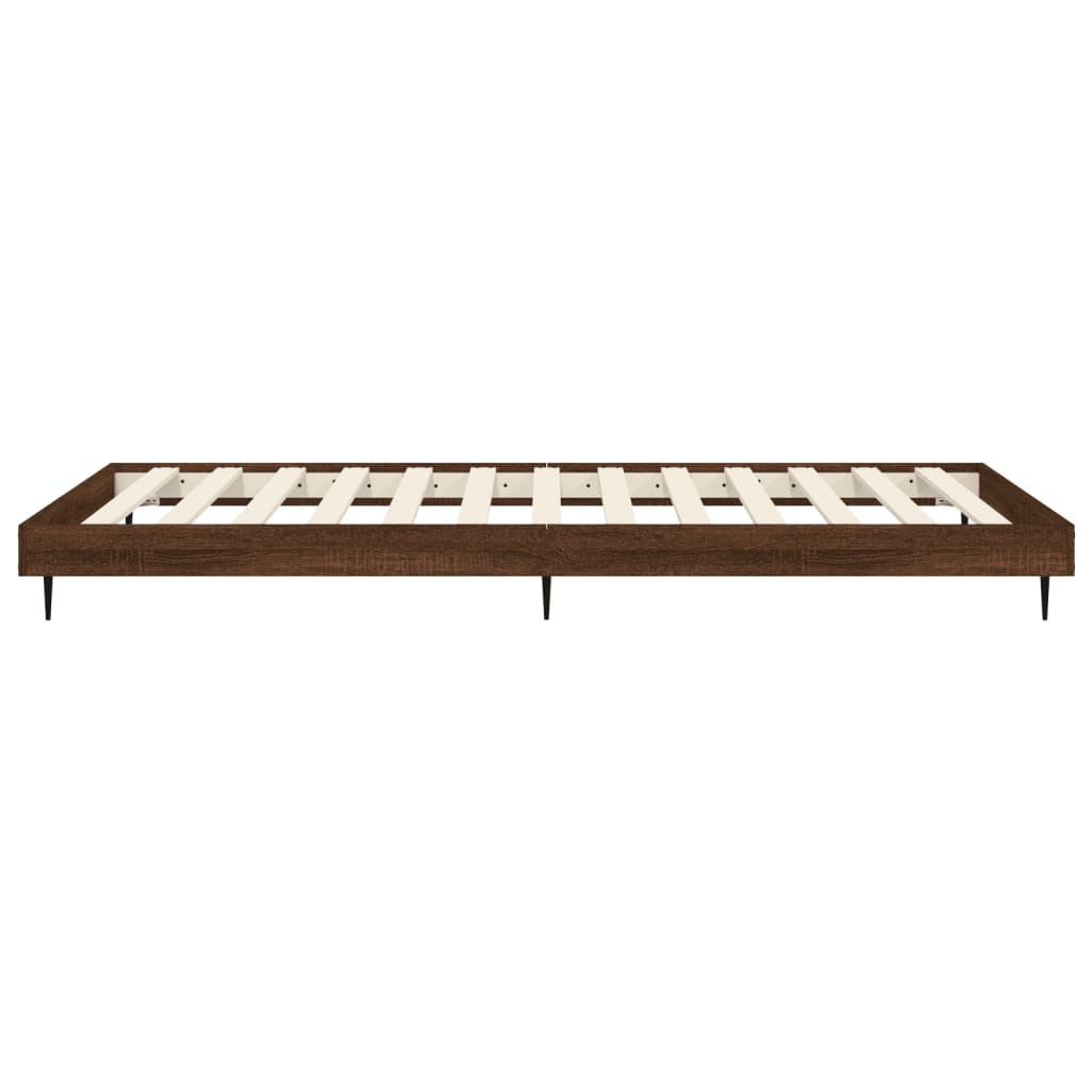 Bedframe bewerkt hout bruin eikenkleur 90x190 cm Bedden & bedframes | Creëer jouw Trendy Thuis | Gratis bezorgd & Retour | Trendy.nl