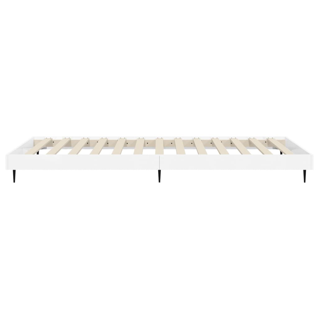 Bedframe bewerkt hout hoogglans wit 75x190 cm Bedden & bedframes | Creëer jouw Trendy Thuis | Gratis bezorgd & Retour | Trendy.nl