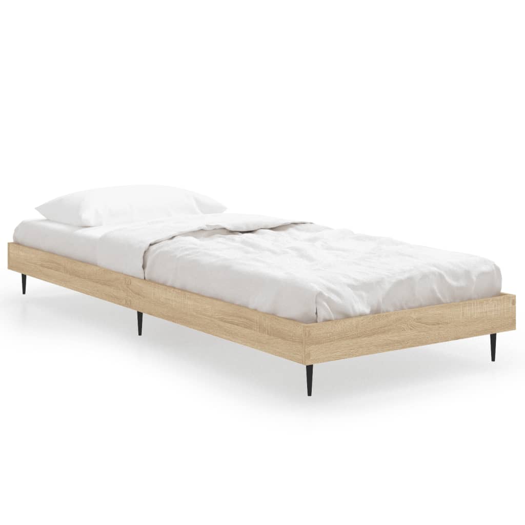 Bedframe bewerkt hout sonoma eikenkleurig 75x190 cm Bedden & bedframes | Creëer jouw Trendy Thuis | Gratis bezorgd & Retour | Trendy.nl