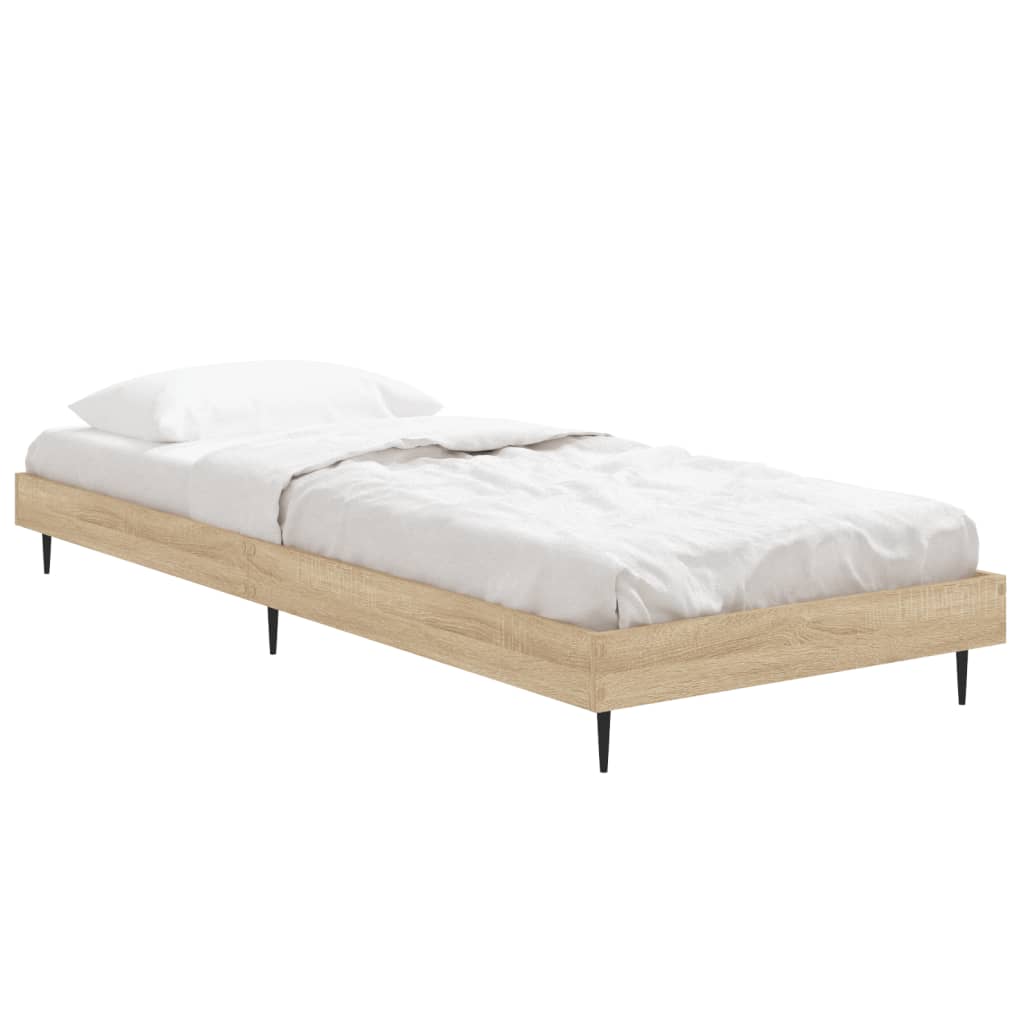 Bedframe bewerkt hout sonoma eikenkleurig 75x190 cm Bedden & bedframes | Creëer jouw Trendy Thuis | Gratis bezorgd & Retour | Trendy.nl