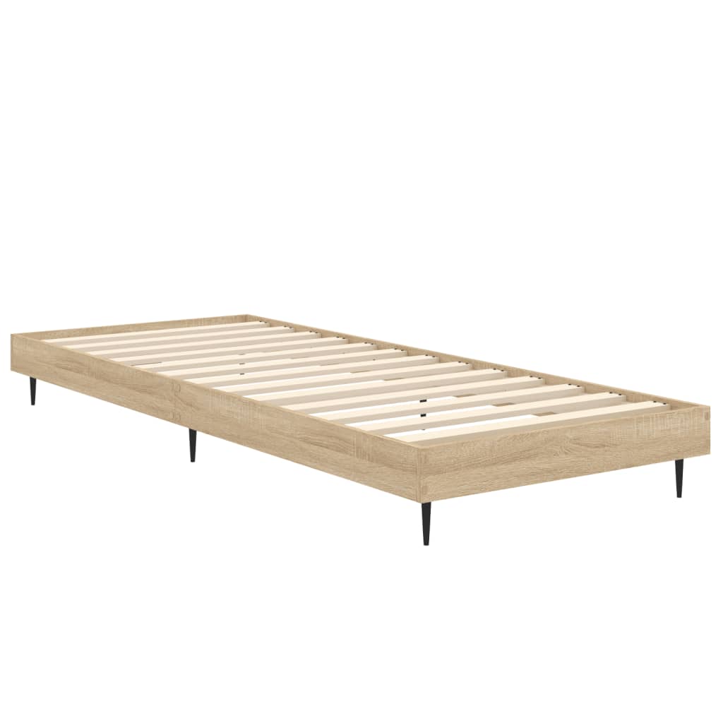 Bedframe bewerkt hout sonoma eikenkleurig 75x190 cm Bedden & bedframes | Creëer jouw Trendy Thuis | Gratis bezorgd & Retour | Trendy.nl