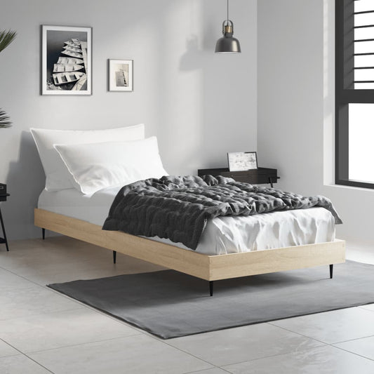 Bedframe bewerkt hout sonoma eikenkleurig 75x190 cm Bedden & bedframes | Creëer jouw Trendy Thuis | Gratis bezorgd & Retour | Trendy.nl