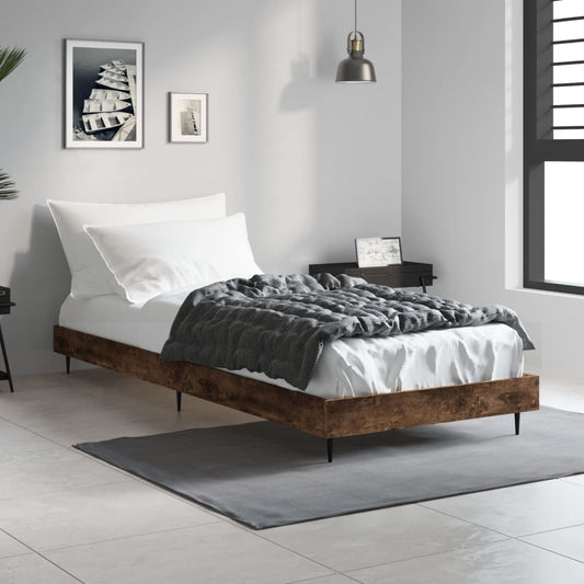 Bedframe bewerkt hout gerookt eikenkleurig 75x190 cm Bedden & bedframes | Creëer jouw Trendy Thuis | Gratis bezorgd & Retour | Trendy.nl