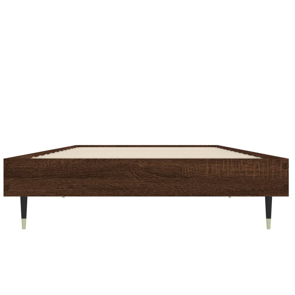 Bedframe bewerkt hout bruin eikenkleur 75x190 cm Bedden & bedframes | Creëer jouw Trendy Thuis | Gratis bezorgd & Retour | Trendy.nl