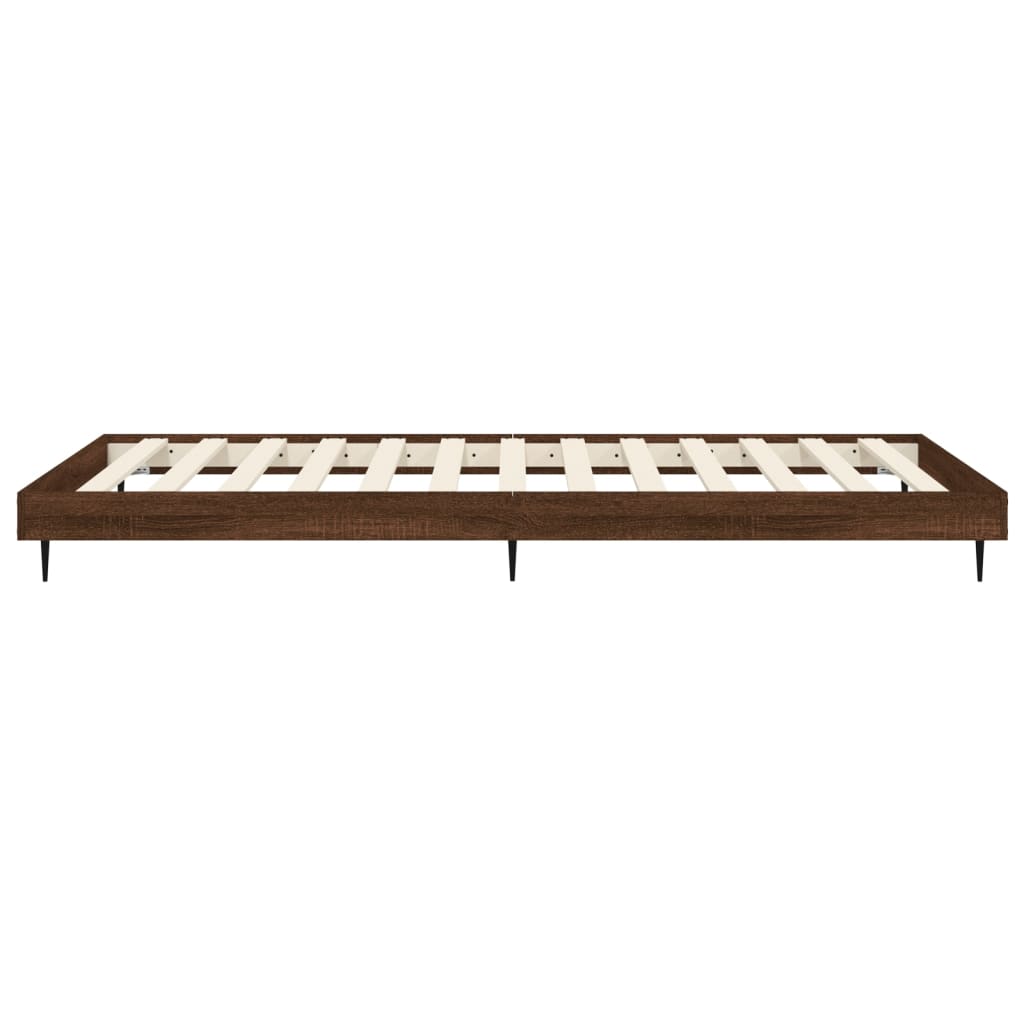 Bedframe bewerkt hout bruin eikenkleur 75x190 cm Bedden & bedframes | Creëer jouw Trendy Thuis | Gratis bezorgd & Retour | Trendy.nl