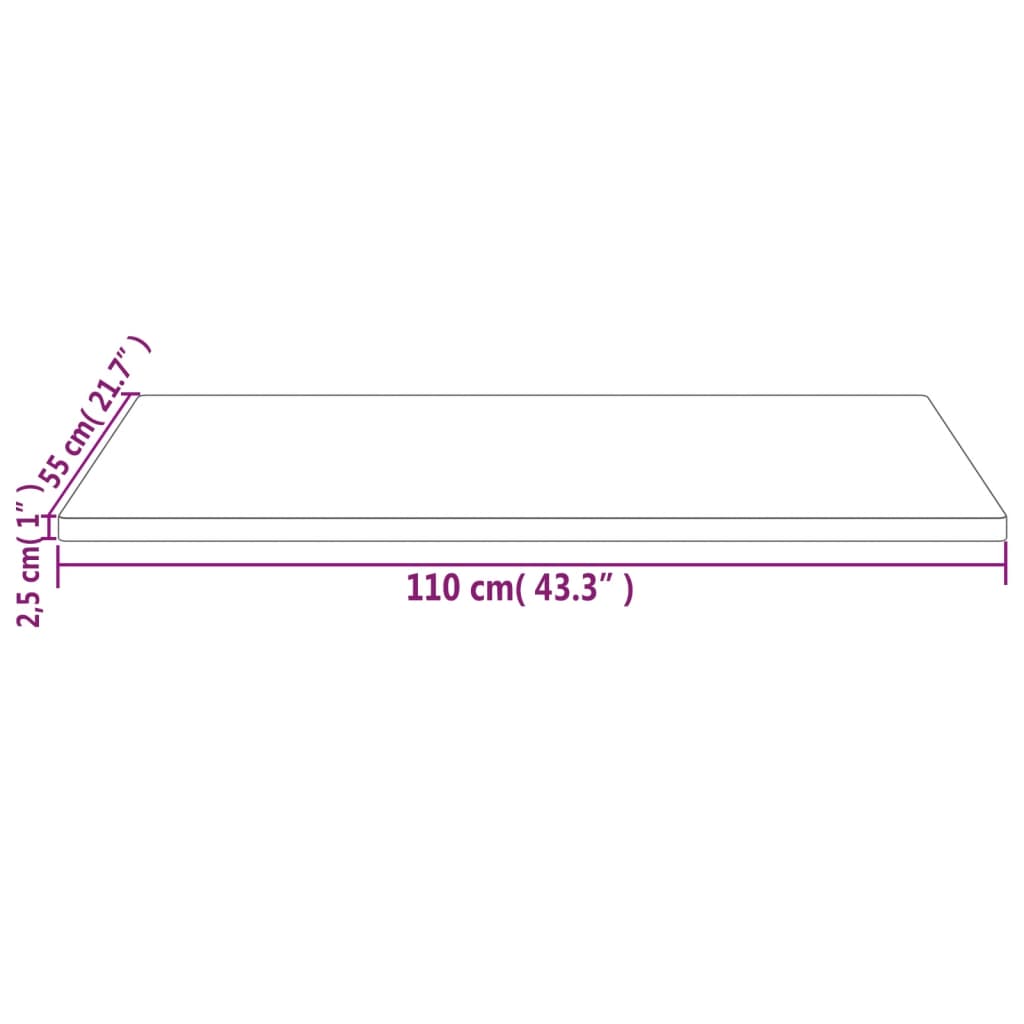 Tafelblad rechthoekig 110x55x2,5 cm massief grenenhout Tafelbladen | Creëer jouw Trendy Thuis | Gratis bezorgd & Retour | Trendy.nl