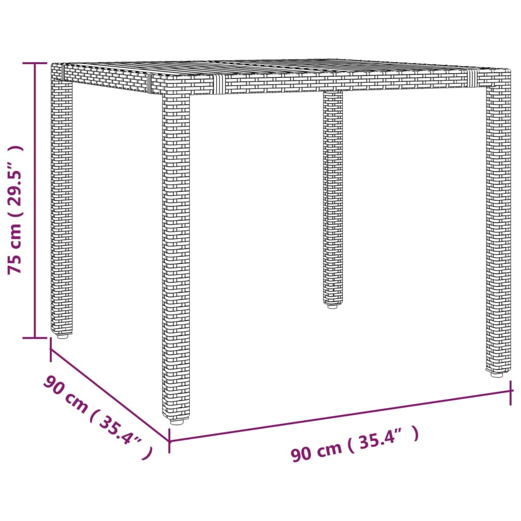 3-delige Tuinset met kussens poly rattan zwart Tuinsets | Creëer jouw Trendy Thuis | Gratis bezorgd & Retour | Trendy.nl