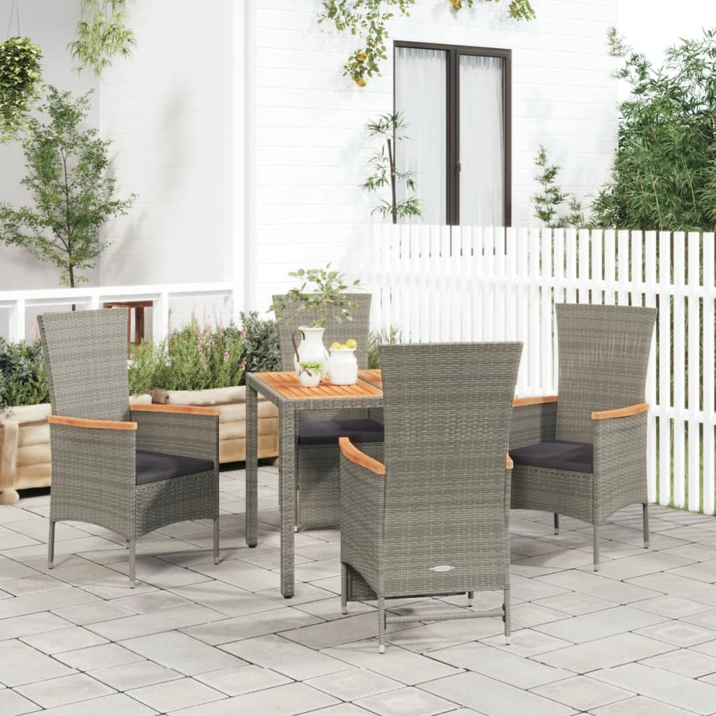 5-delige Tuinset met kussens poly rattan grijs Tuinsets | Creëer jouw Trendy Thuis | Gratis bezorgd & Retour | Trendy.nl