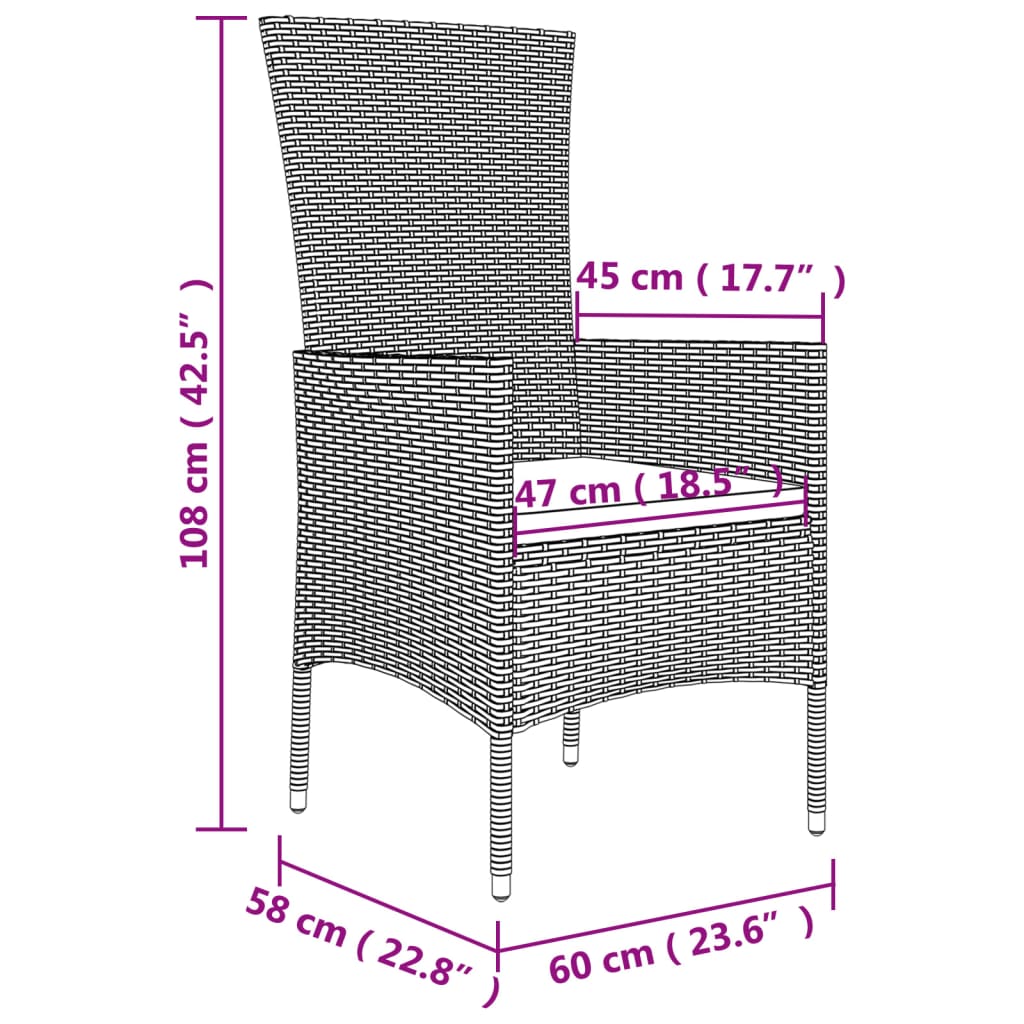 3-delige Tuinset met kussens poly rattan beige Tuinsets | Creëer jouw Trendy Thuis | Gratis bezorgd & Retour | Trendy.nl