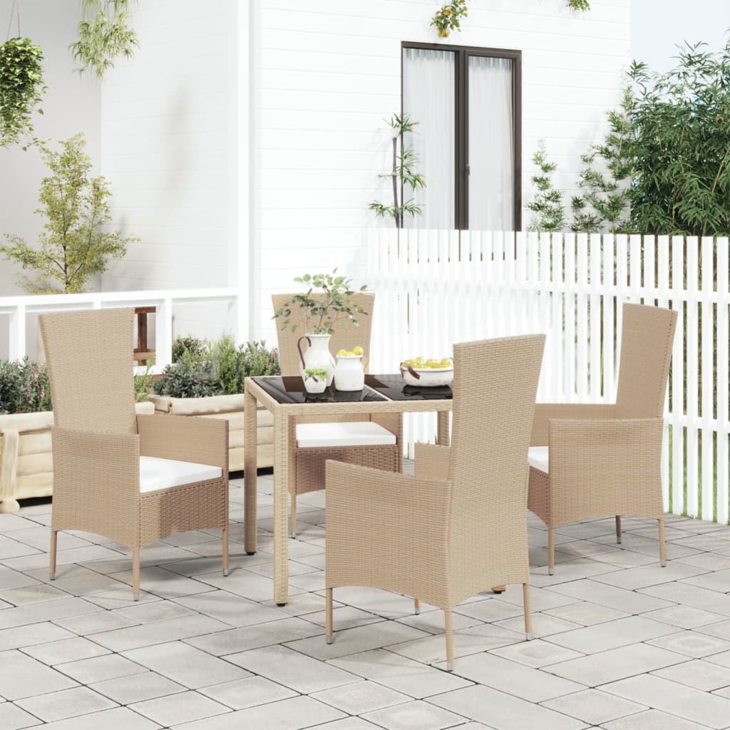 5-delige Tuinset met kussens poly rattan beige Tuinsets | Creëer jouw Trendy Thuis | Gratis bezorgd & Retour | Trendy.nl