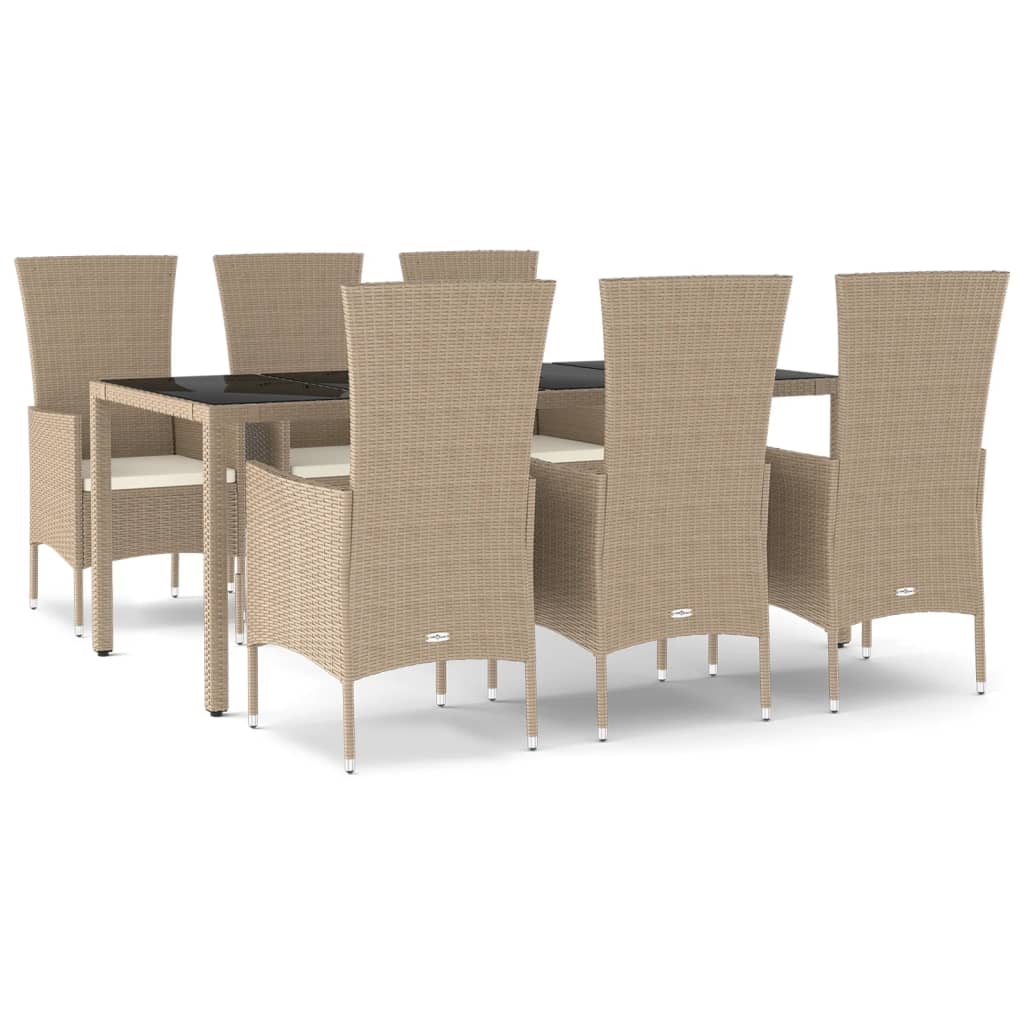 7-delige Tuinset met kussens poly rattan beige Tuinsets | Creëer jouw Trendy Thuis | Gratis bezorgd & Retour | Trendy.nl