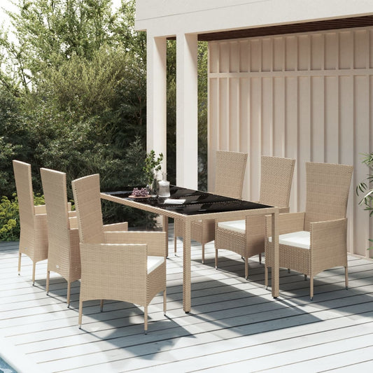 7-delige Tuinset met kussens poly rattan beige Tuinsets | Creëer jouw Trendy Thuis | Gratis bezorgd & Retour | Trendy.nl