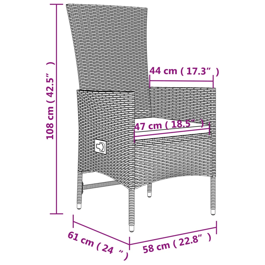 3-delige Tuinset met kussens poly rattan beige Tuinsets | Creëer jouw Trendy Thuis | Gratis bezorgd & Retour | Trendy.nl