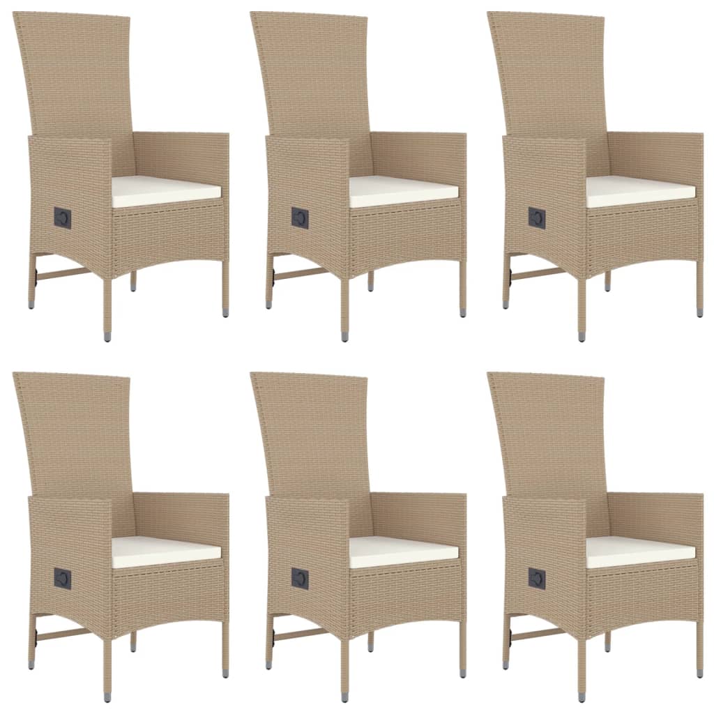 7-delige Tuinset met kussens poly rattan beige Tuinsets | Creëer jouw Trendy Thuis | Gratis bezorgd & Retour | Trendy.nl