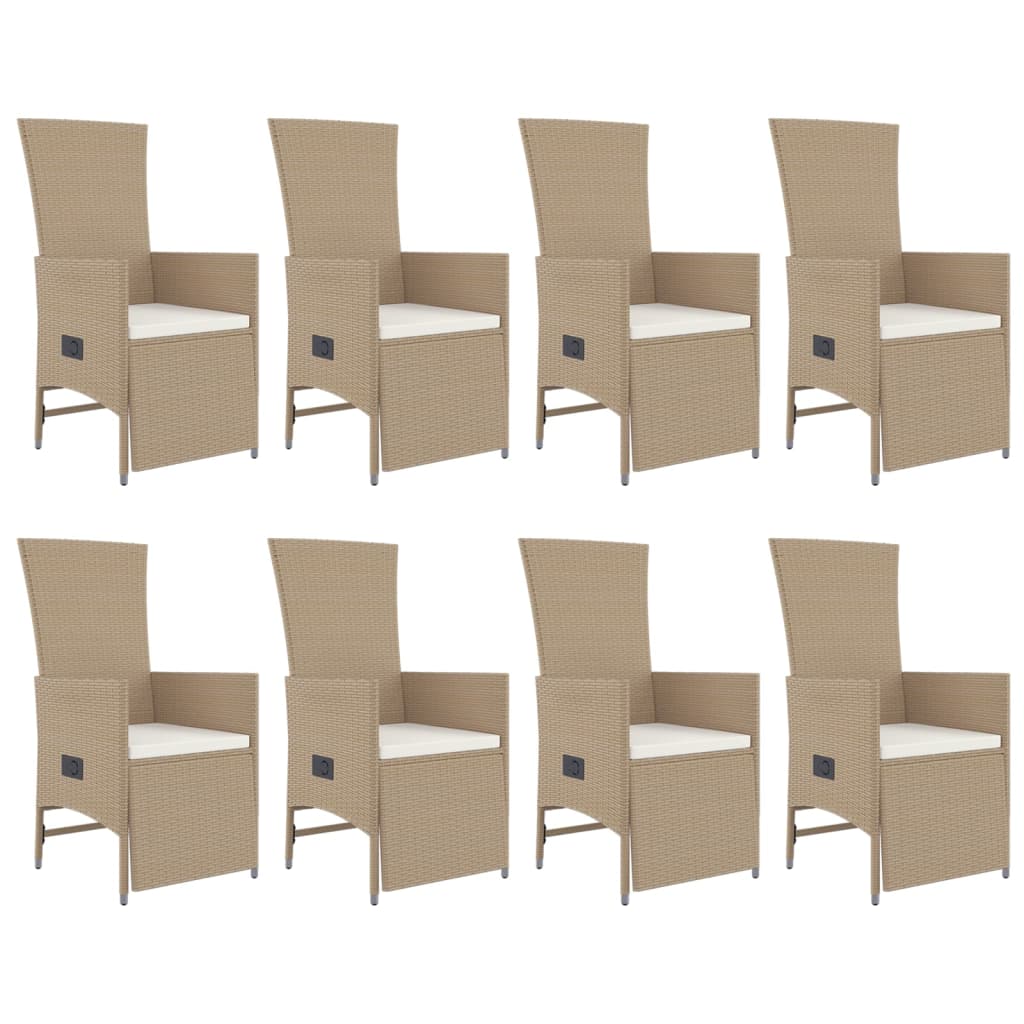 9-delige Tuinset met kussens poly rattan beige Tuinsets | Creëer jouw Trendy Thuis | Gratis bezorgd & Retour | Trendy.nl