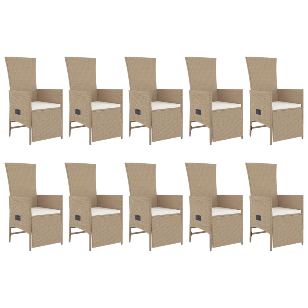 11-delige Tuinset met kussens poly rattan beige Tuinsets | Creëer jouw Trendy Thuis | Gratis bezorgd & Retour | Trendy.nl