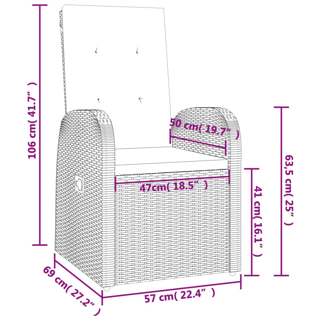 5-delige Tuinset met kussens poly rattan grijs Tuinsets | Creëer jouw Trendy Thuis | Gratis bezorgd & Retour | Trendy.nl