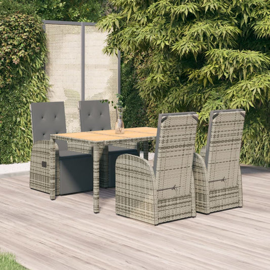 5-delige Tuinset met kussens poly rattan grijs Tuinsets | Creëer jouw Trendy Thuis | Gratis bezorgd & Retour | Trendy.nl