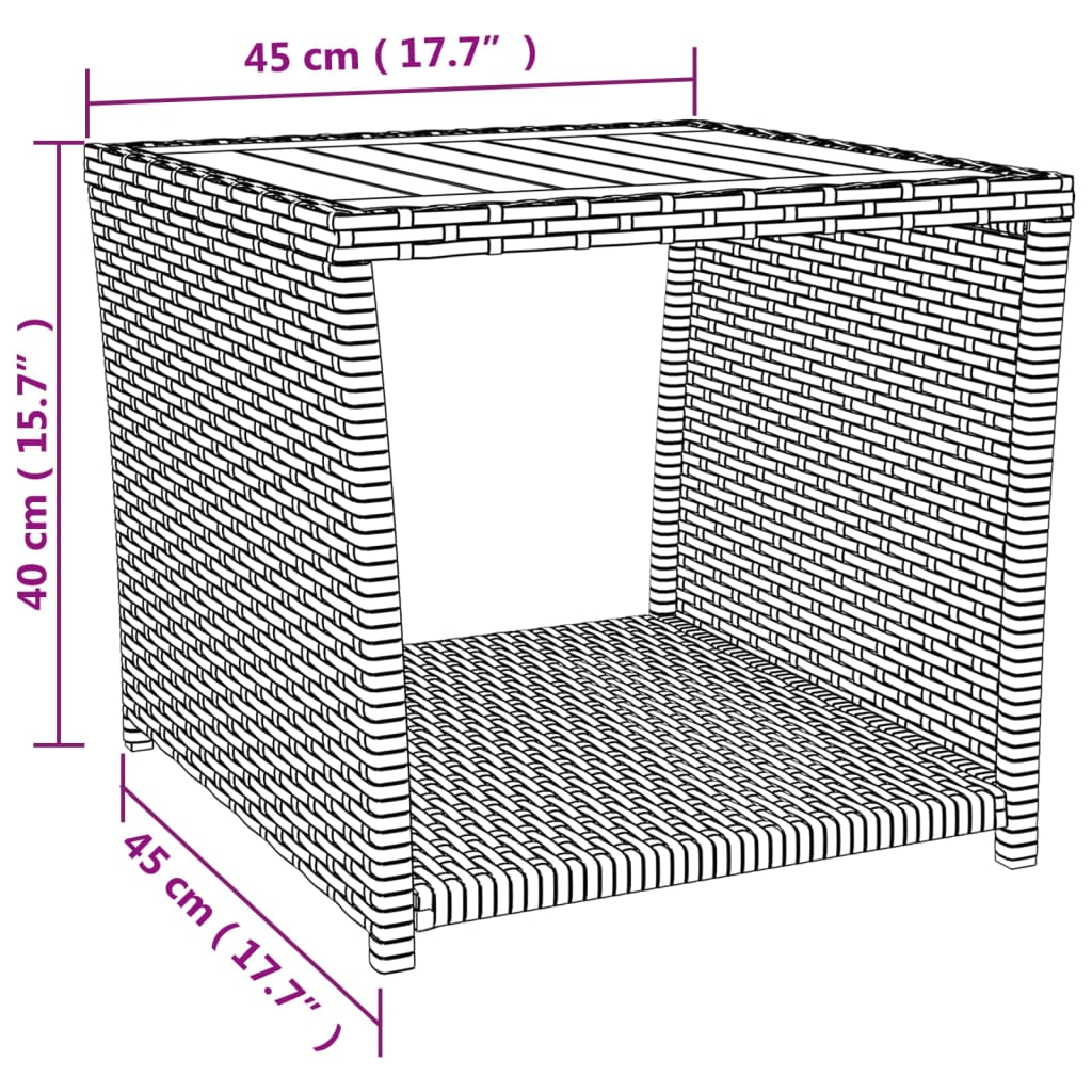 3-delige Loungeset poly rattan en massief acaciahout zwart Tuinsets | Creëer jouw Trendy Thuis | Gratis bezorgd & Retour | Trendy.nl