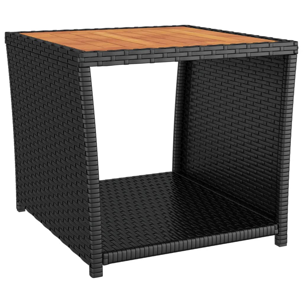 2-delige Loungeset poly rattan en massief acaciahout zwart Tuinsets | Creëer jouw Trendy Thuis | Gratis bezorgd & Retour | Trendy.nl