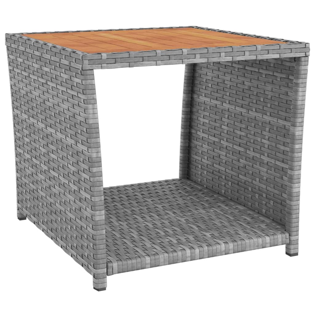 3-delige Loungeset poly rattan en massief acaciahout grijs Tuinsets | Creëer jouw Trendy Thuis | Gratis bezorgd & Retour | Trendy.nl