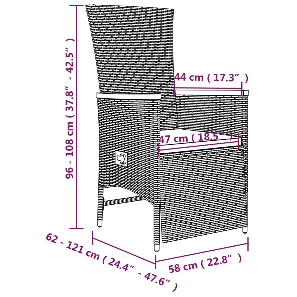 3-delige Loungeset poly rattan en massief acaciahout grijs Tuinsets | Creëer jouw Trendy Thuis | Gratis bezorgd & Retour | Trendy.nl