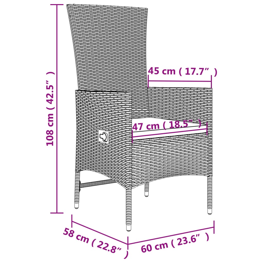 3-delige Loungeset poly rattan en staal beige Tuinsets | Creëer jouw Trendy Thuis | Gratis bezorgd & Retour | Trendy.nl