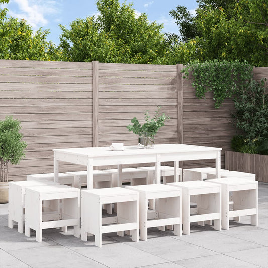 13-delige Tuinset massief grenenhout wit Tuinsets | Creëer jouw Trendy Thuis | Gratis bezorgd & Retour | Trendy.nl