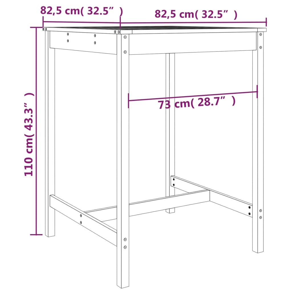 3-delige Barset massief grenenhout wit Tuinsets | Creëer jouw Trendy Thuis | Gratis bezorgd & Retour | Trendy.nl