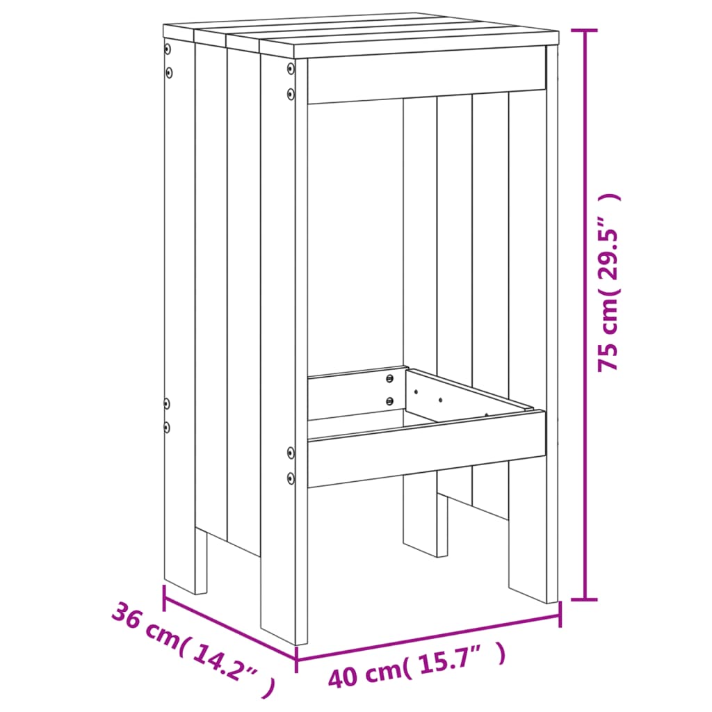 3-delige Barset massief grenenhout wit Tuinsets | Creëer jouw Trendy Thuis | Gratis bezorgd & Retour | Trendy.nl