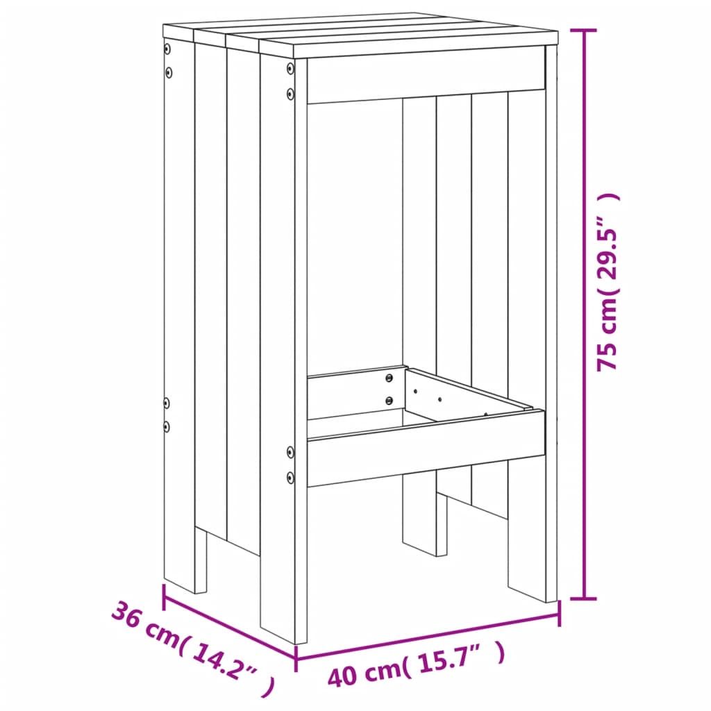 3-delige Tuinbarset massief grenenhout grijs Tuinsets | Creëer jouw Trendy Thuis | Gratis bezorgd & Retour | Trendy.nl