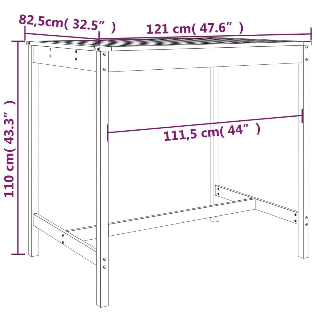 5-delige Barset massief grenenhout Tuinsets | Creëer jouw Trendy Thuis | Gratis bezorgd & Retour | Trendy.nl