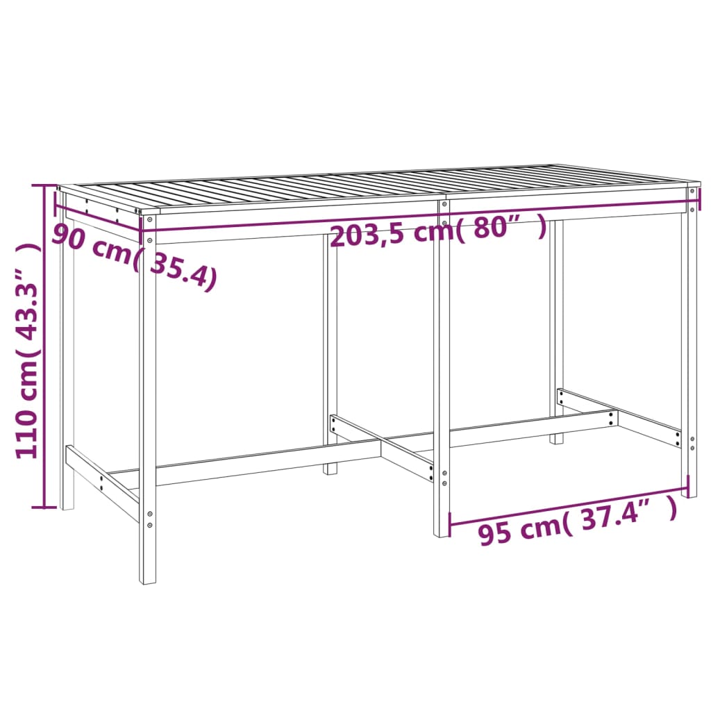 9-delige Barset massief grenenhout wit Tuinsets | Creëer jouw Trendy Thuis | Gratis bezorgd & Retour | Trendy.nl