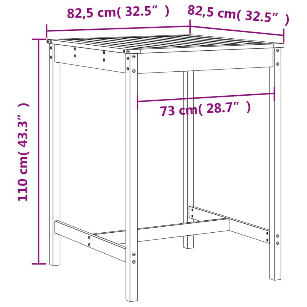 3-delige Barset massief grenenhout wit Tuinsets | Creëer jouw Trendy Thuis | Gratis bezorgd & Retour | Trendy.nl