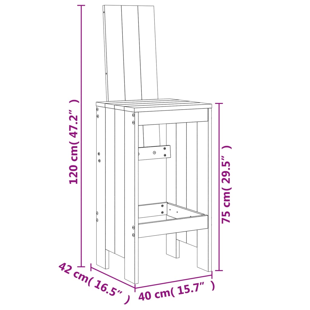 3-delige Barset massief grenenhout wit Tuinsets | Creëer jouw Trendy Thuis | Gratis bezorgd & Retour | Trendy.nl