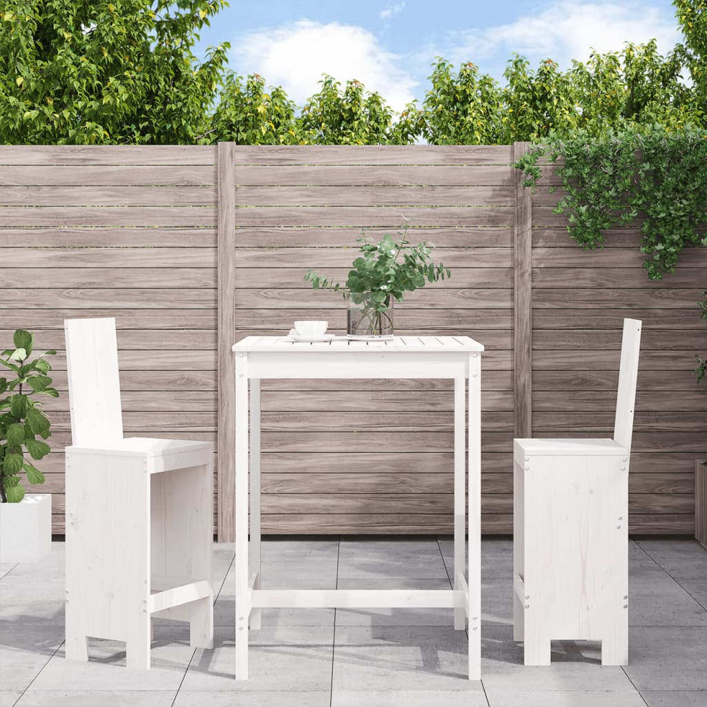 3-delige Barset massief grenenhout wit Tuinsets | Creëer jouw Trendy Thuis | Gratis bezorgd & Retour | Trendy.nl