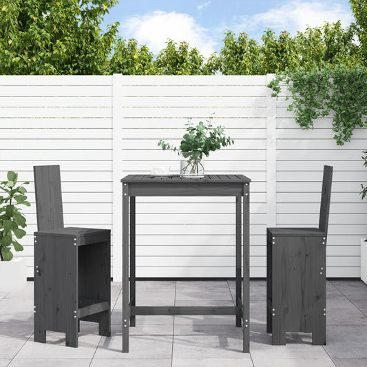 3-delige Tuinbarset massief grenenhout grijs Tuinsets | Creëer jouw Trendy Thuis | Gratis bezorgd & Retour | Trendy.nl