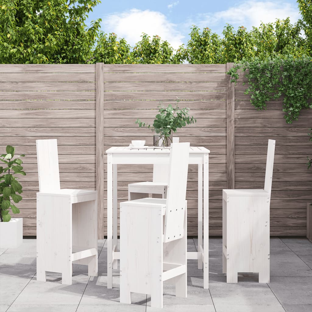 5-delige Barset massief grenenhout wit Tuinsets | Creëer jouw Trendy Thuis | Gratis bezorgd & Retour | Trendy.nl