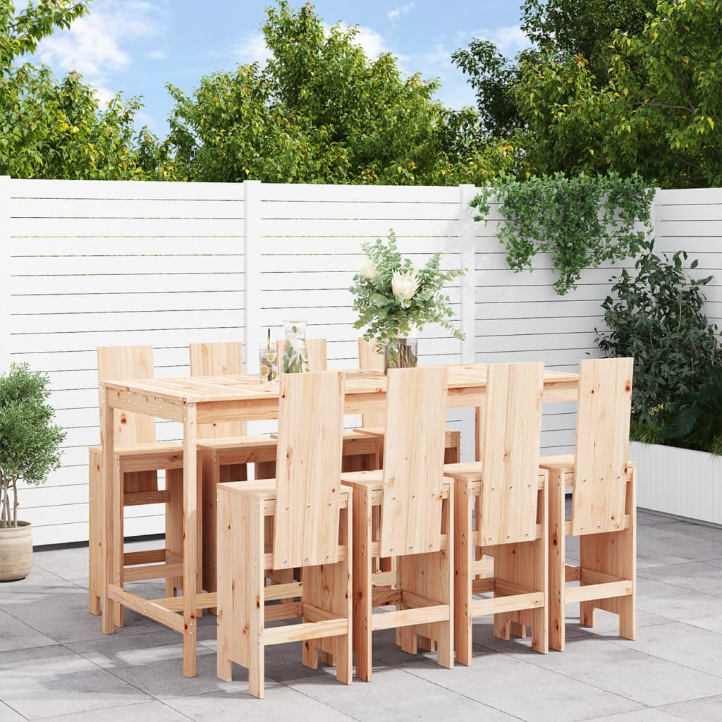 9-delige Barset massief grenenhout Tuinsets | Creëer jouw Trendy Thuis | Gratis bezorgd & Retour | Trendy.nl