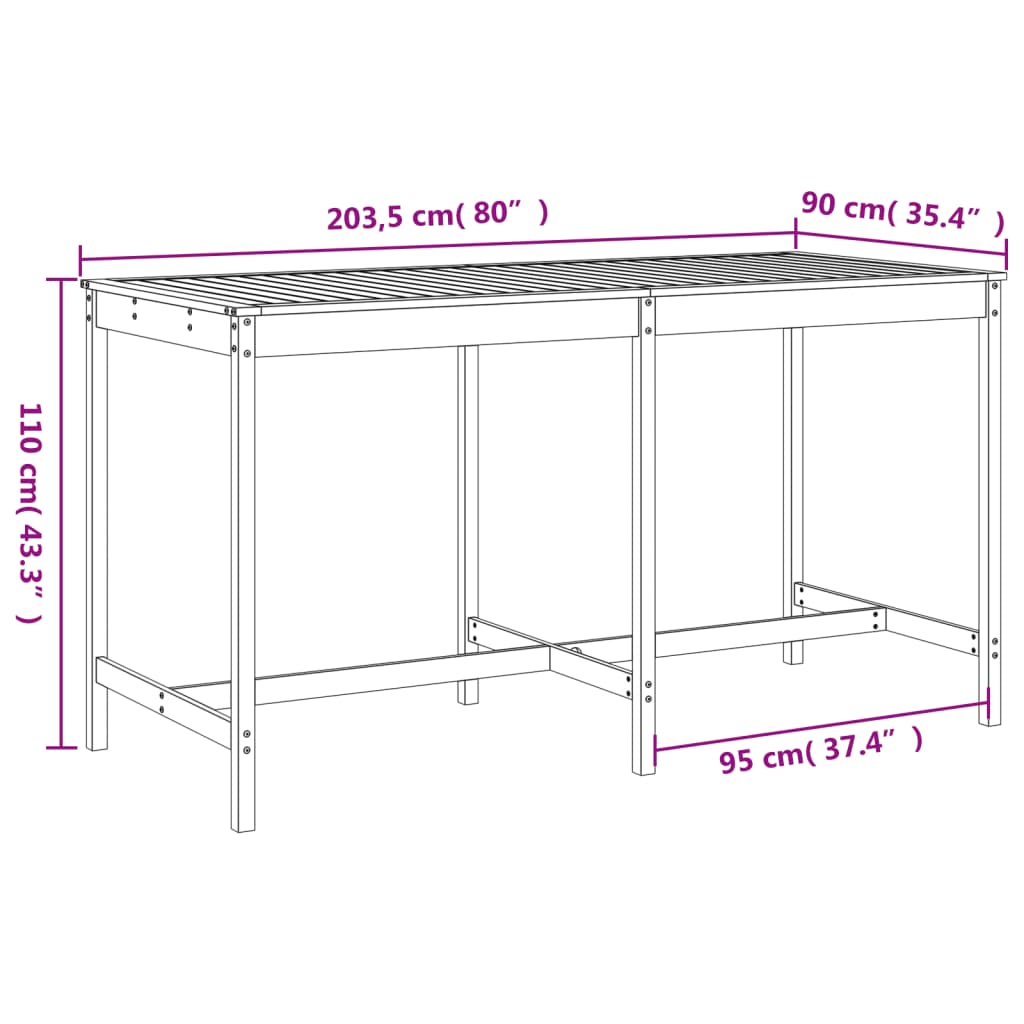 9-delige Barset massief grenenhout wit Tuinsets | Creëer jouw Trendy Thuis | Gratis bezorgd & Retour | Trendy.nl