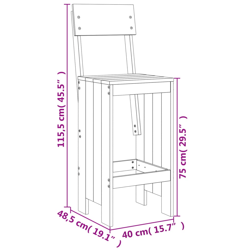 7-delige Barset massief grenenhout wit Tuinsets | Creëer jouw Trendy Thuis | Gratis bezorgd & Retour | Trendy.nl