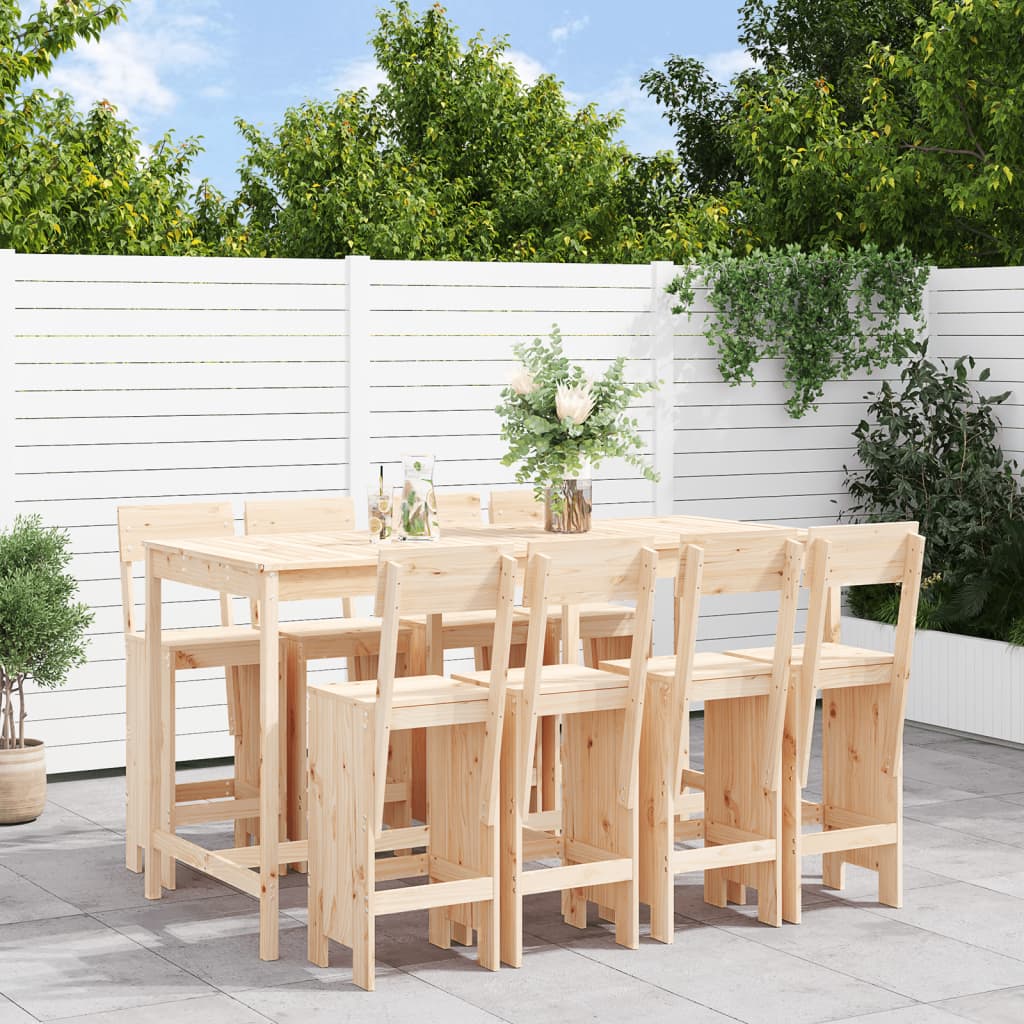 9-delige Barset massief grenenhout Tuinsets | Creëer jouw Trendy Thuis | Gratis bezorgd & Retour | Trendy.nl