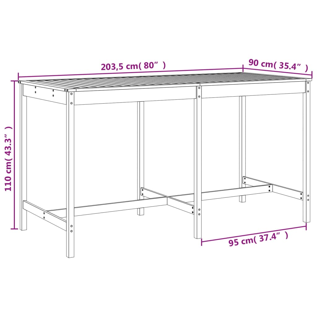 9-delige Barset massief grenenhout wit Tuinsets | Creëer jouw Trendy Thuis | Gratis bezorgd & Retour | Trendy.nl