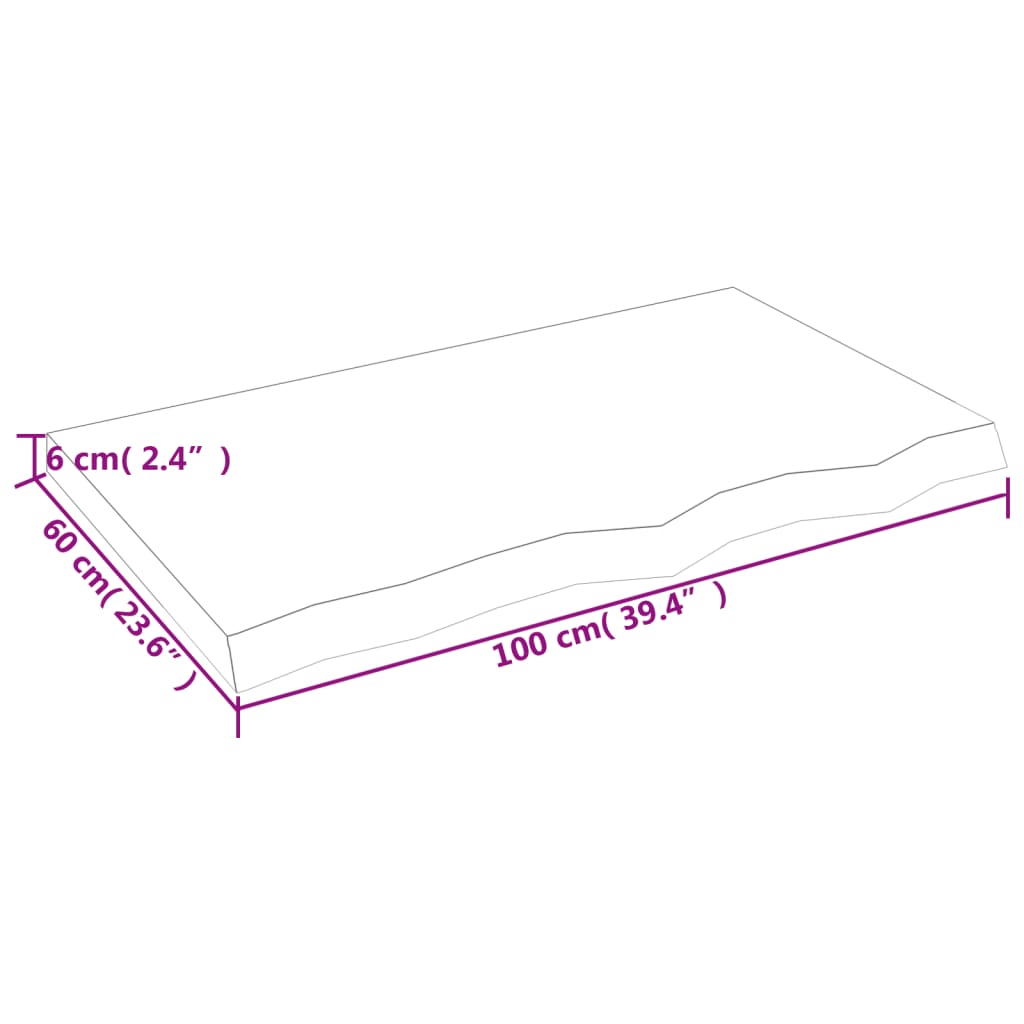 Wandschap 100x60x6 cm onbehandeld massief eikenhout Wandplanken | Creëer jouw Trendy Thuis | Gratis bezorgd & Retour | Trendy.nl