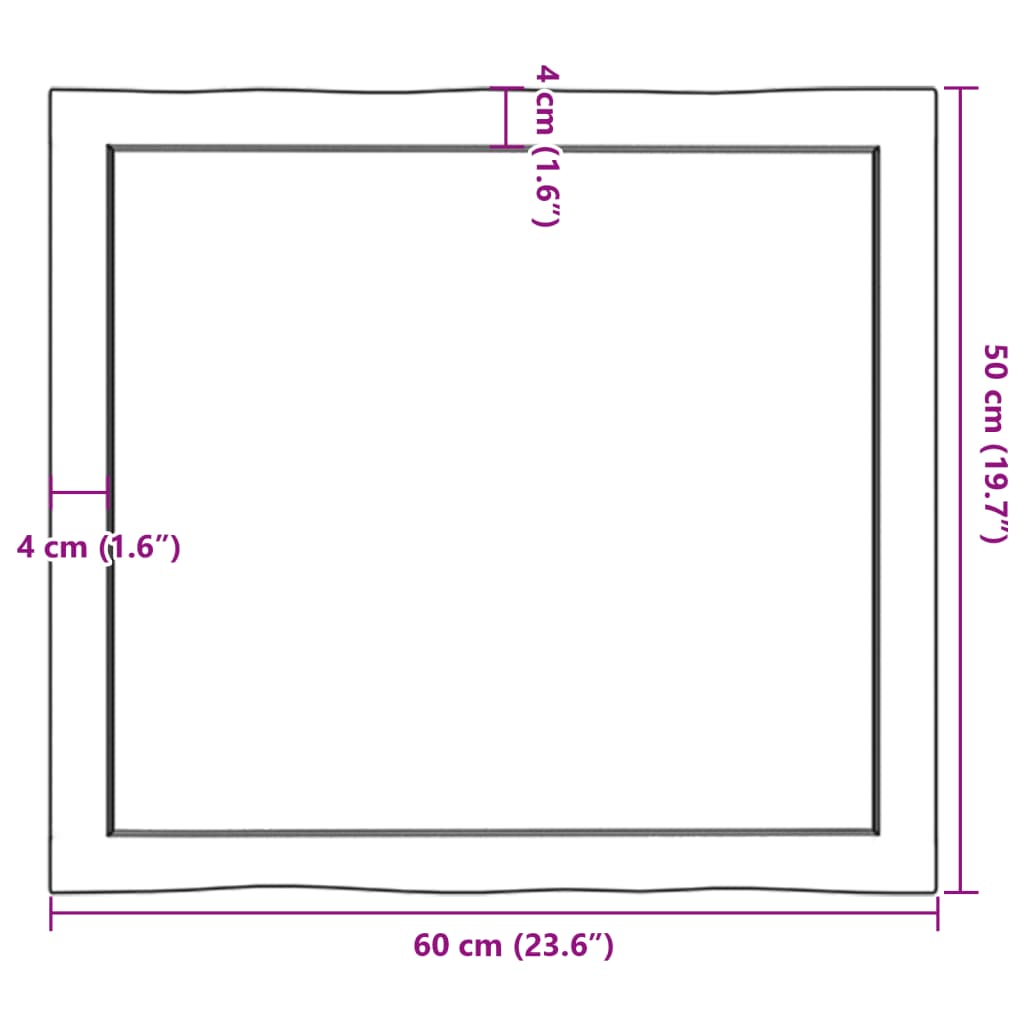 Trendy Tafelblad natuurlijke rand 60x50x(2-4) cm massief eikenhout Tafelbladen | Creëer jouw Trendy Thuis | Gratis bezorgd & Retour | Trendy.nl