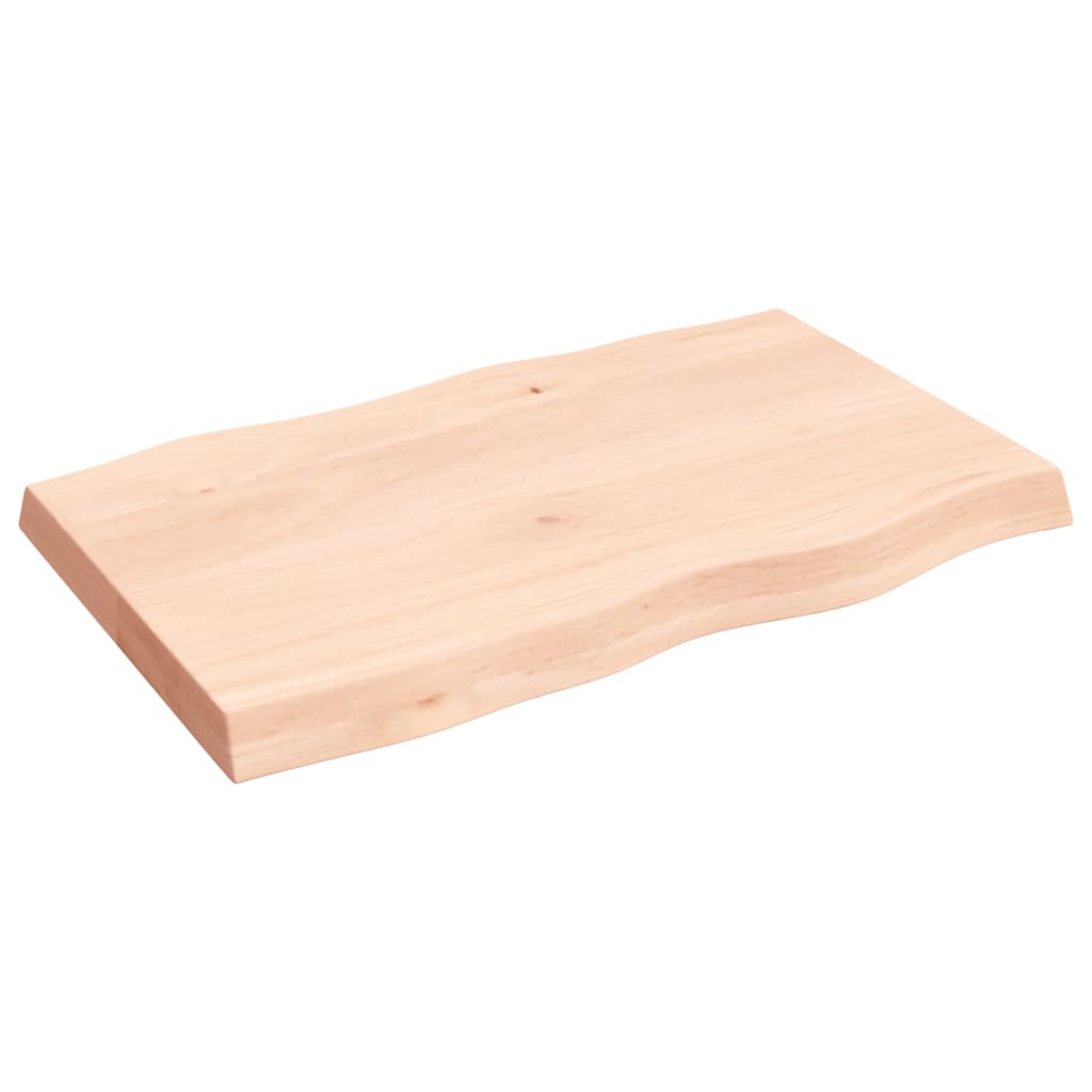 Trendy Tafelblad natuurlijke rand 80x50x(2-6) cm massief eikenhout Tafelbladen | Creëer jouw Trendy Thuis | Gratis bezorgd & Retour | Trendy.nl