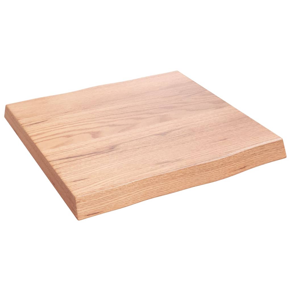 Trendy Tafelblad natuurlijke rand 40x40x4 cm eikenhout lichtbruin Tafelbladen | Creëer jouw Trendy Thuis | Gratis bezorgd & Retour | Trendy.nl