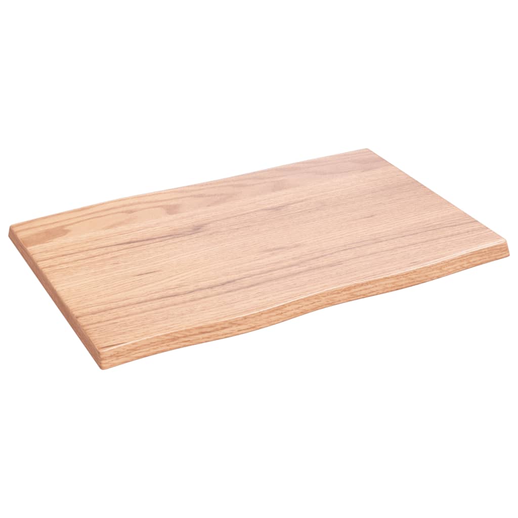 Tafelblad natuurlijke rand 60x40x2 cm eikenhout lichtbruin Tafelbladen | Creëer jouw Trendy Thuis | Gratis bezorgd & Retour | Trendy.nl